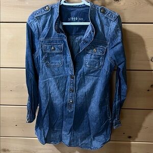 GAP Blue Denim Shirt with Button Accents